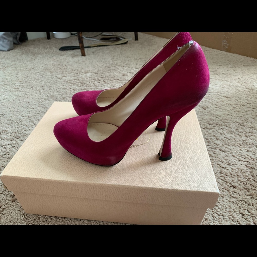 Pink platform Prada heels